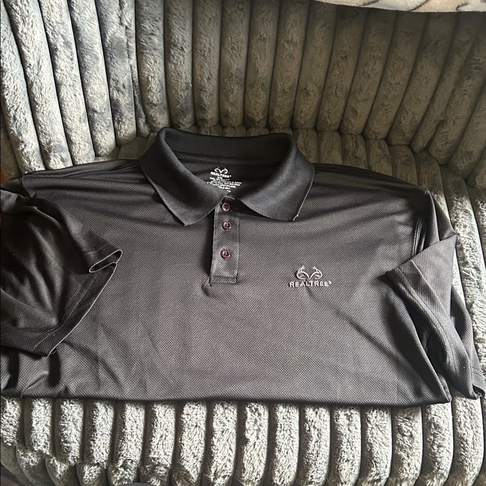 Realtree Men's Black Polo Shirt